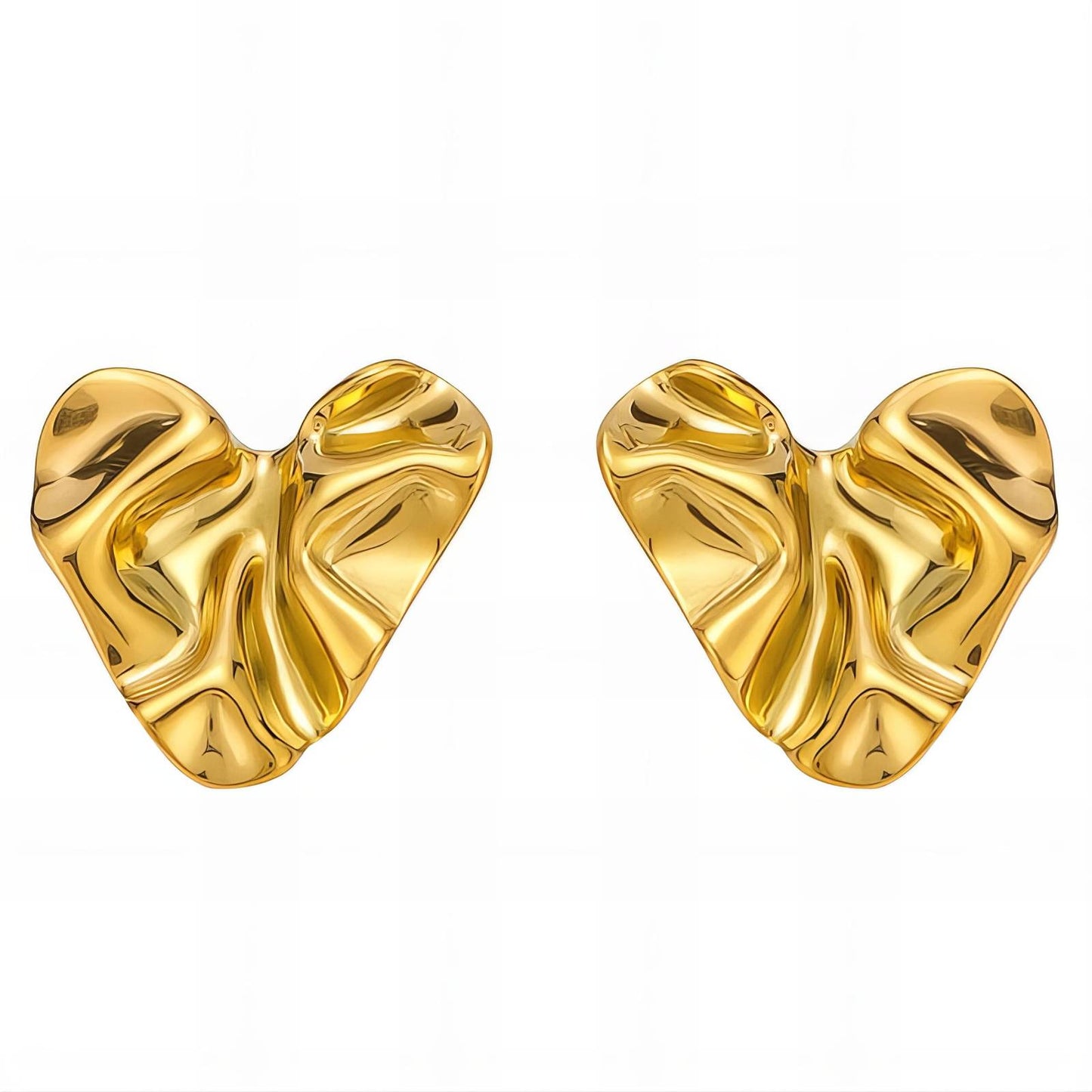 18K gold plated Stainless steel Hearts earrings