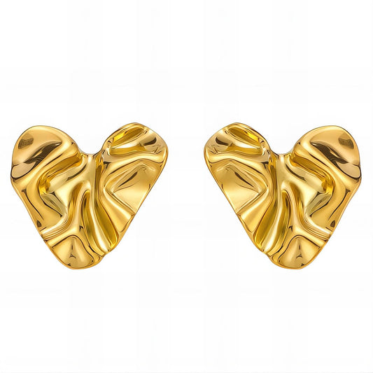 18K gold plated Stainless steel Hearts earrings