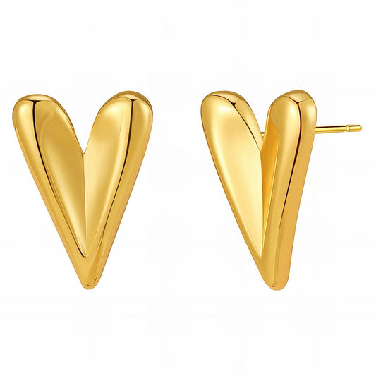 18K gold plated Stainless steel Hearts earrings