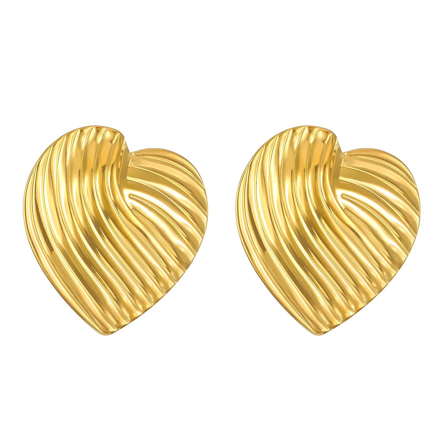 18K gold plated Stainless steel Hearts earrings