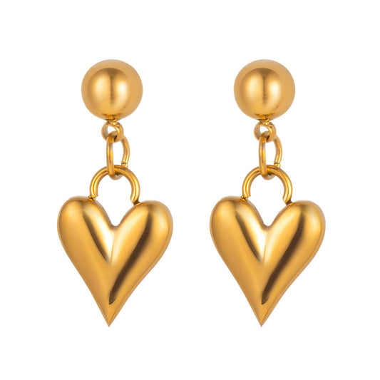 18K gold plated Stainless steel Hearts earrings