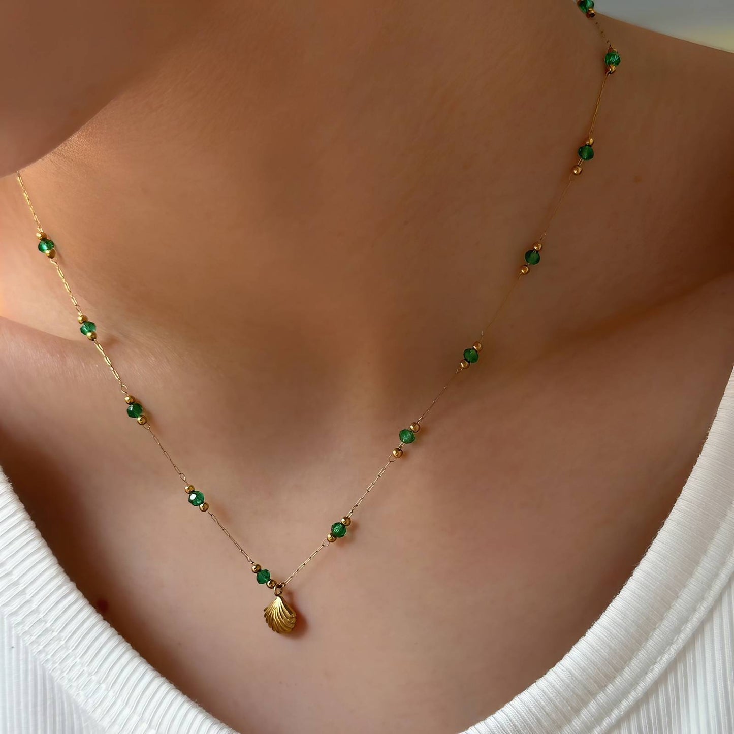 Necklace, 18K Gold Plated Steel