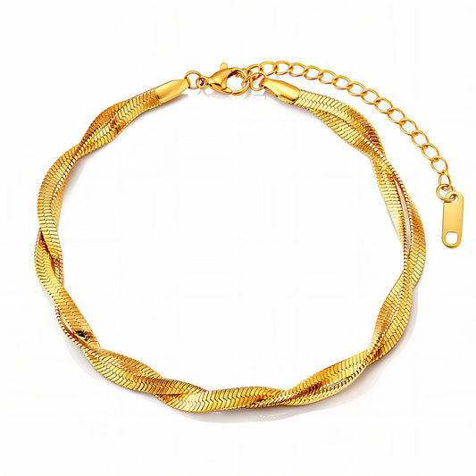 Bracelet, 18K Gold Plated Steel