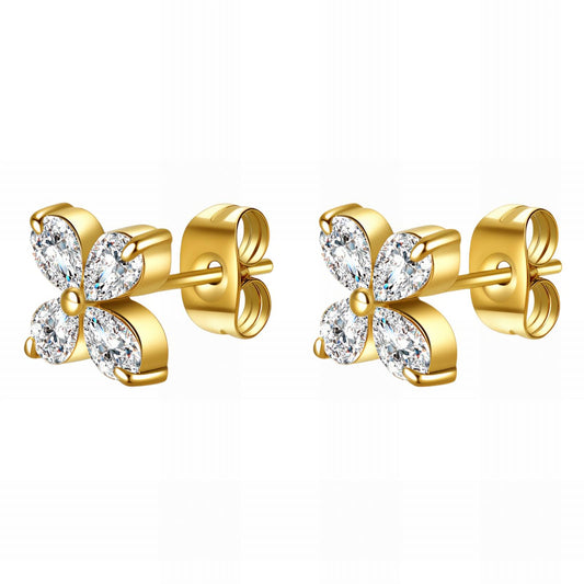 18K gold plated Stainless steel Flowers earrings