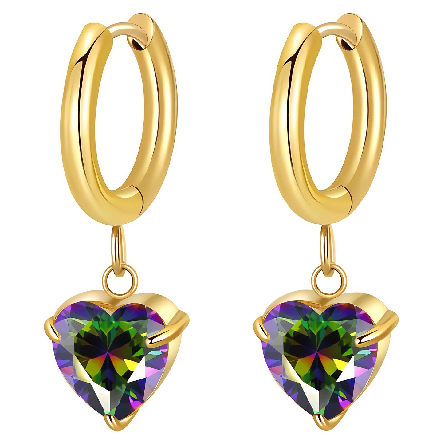 18K gold plated Stainless steel Heart earrings