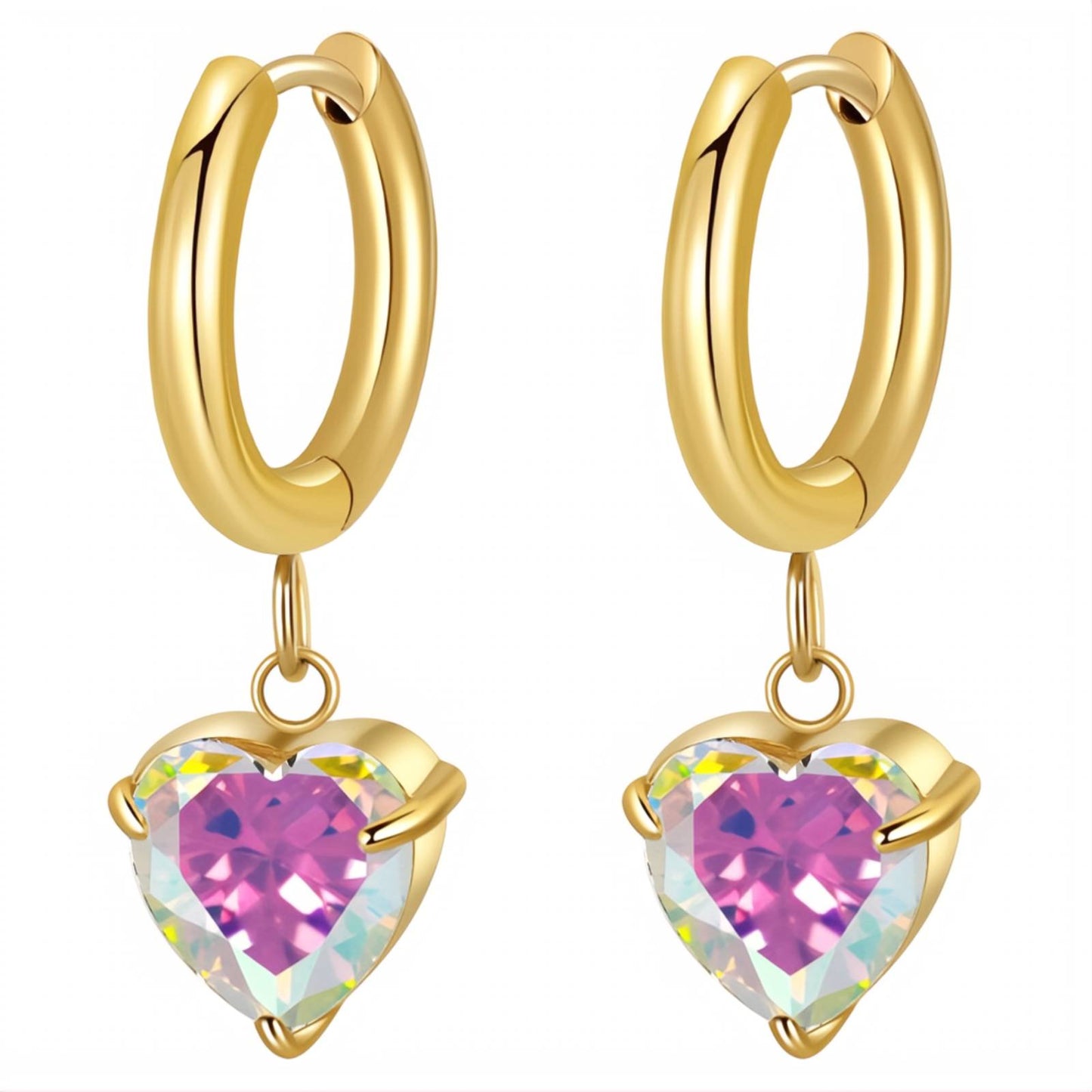 18K gold plated Stainless steel Heart earrings