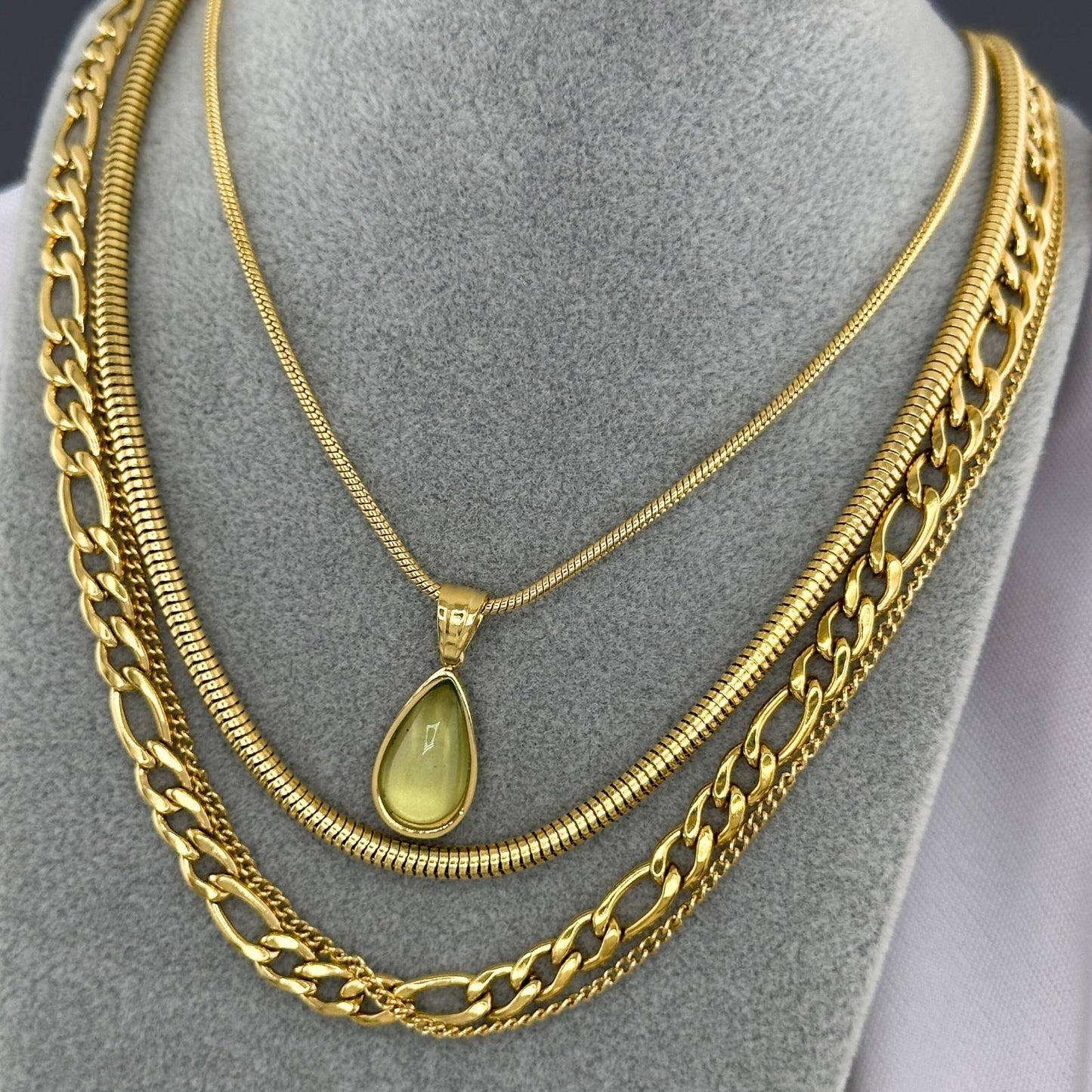 Necklace, 18K Gold Plated Steel