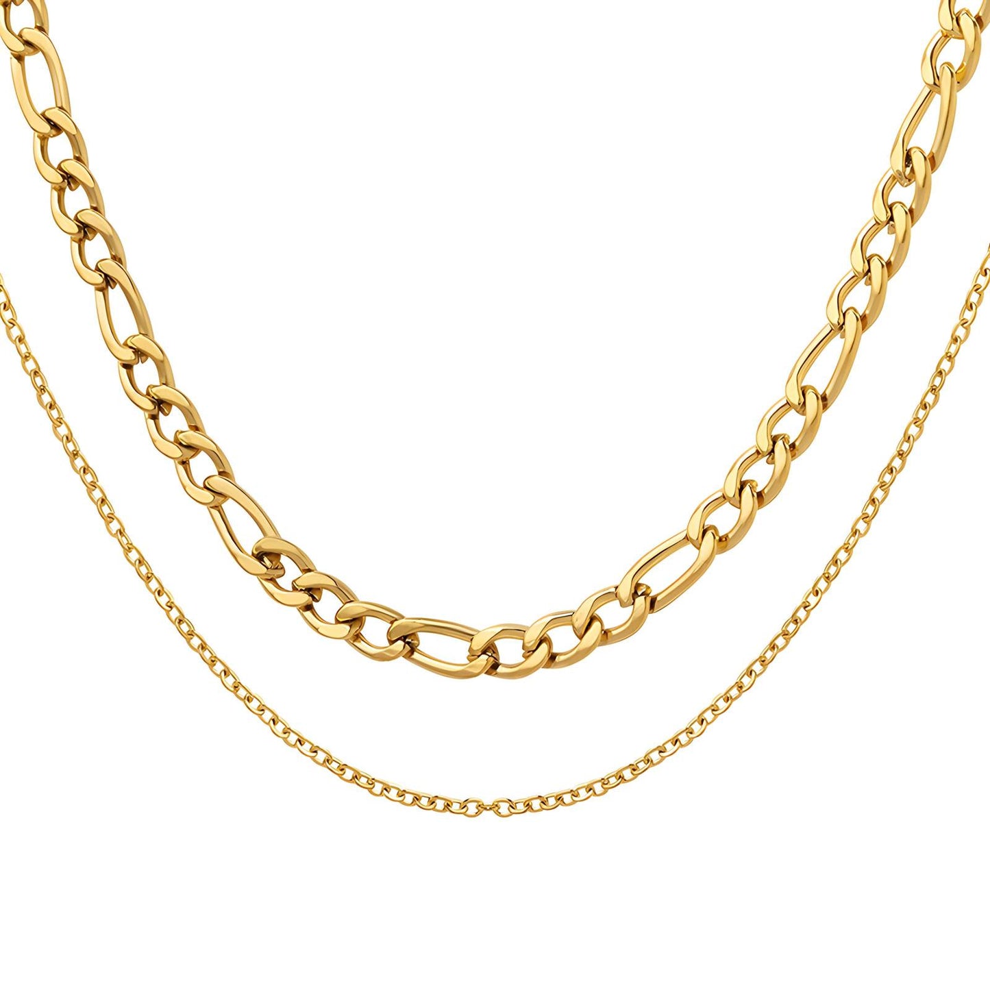 Necklace, 18K Gold Plated Steel