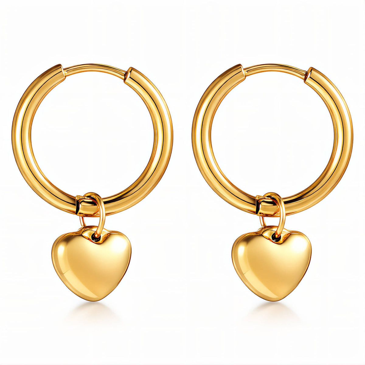 Hearts PVD Gold-Plated Steel Earrings