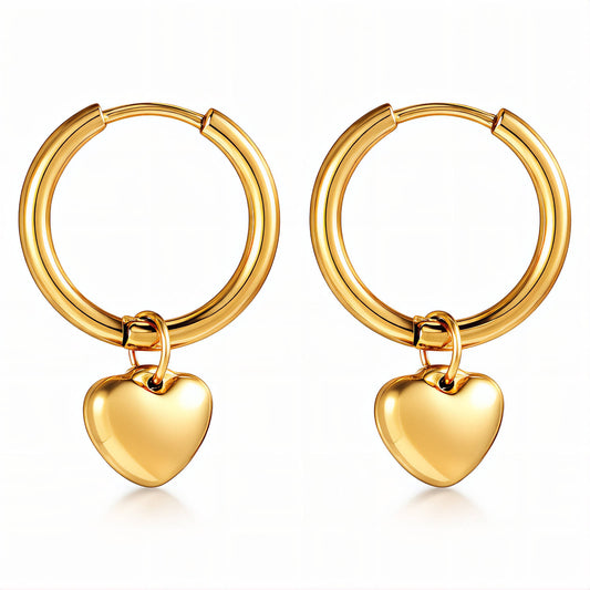 Hearts PVD Gold-Plated Steel Earrings