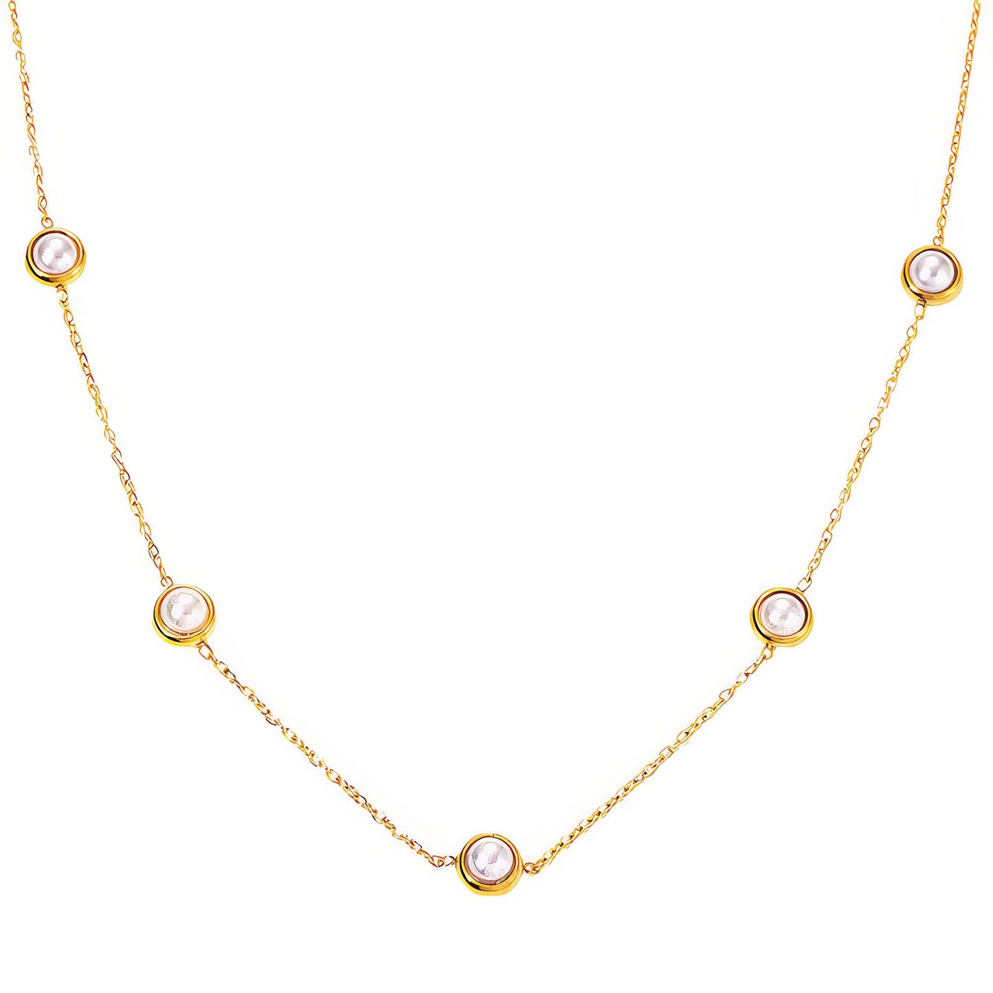 Necklace, 18K Gold Plated Steel