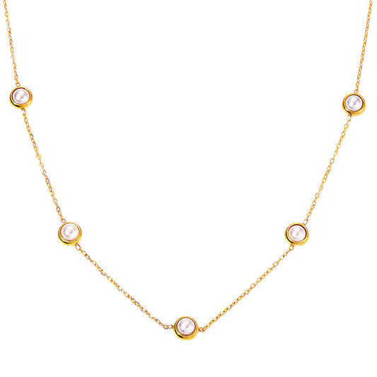 Necklace, 18K Gold Plated Steel