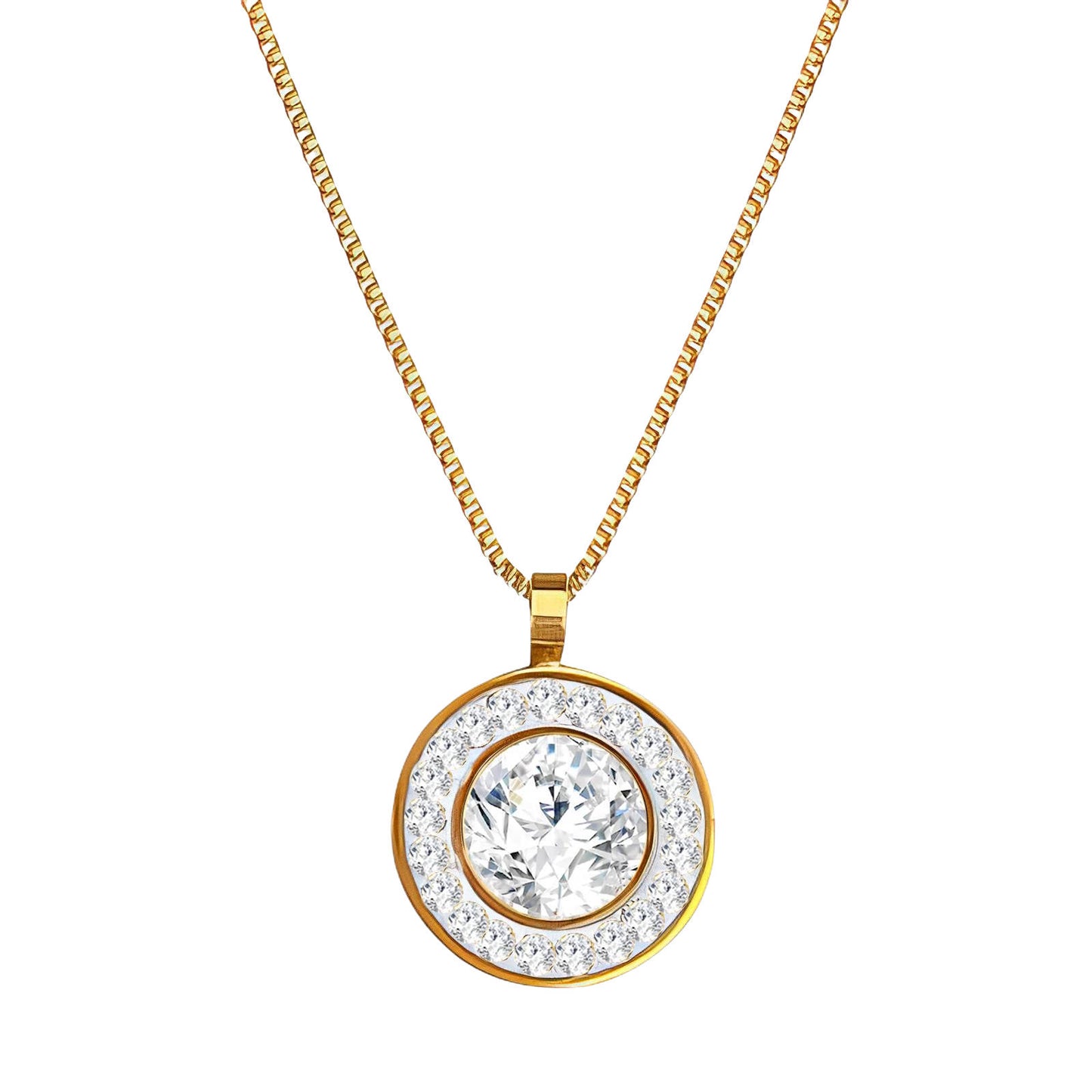 Necklace, 18K Gold Plated Steel