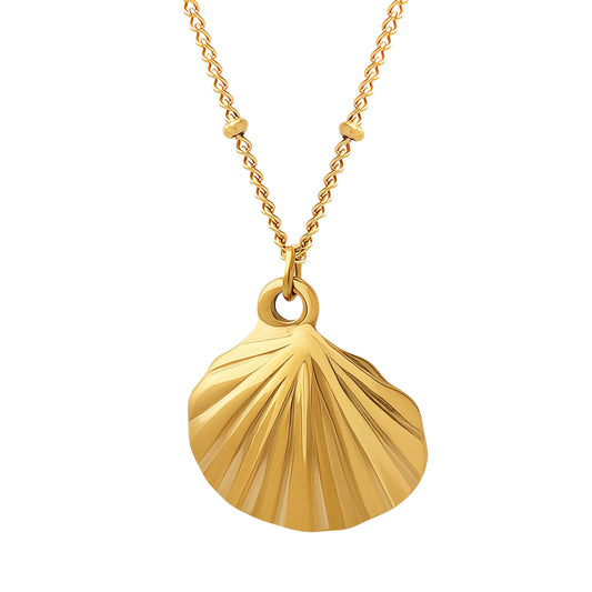 Shell Necklace, 18K Gold Plated Steel