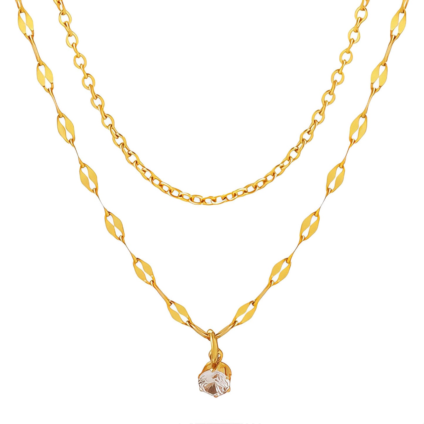 Necklace, 18K Gold Plated Steel