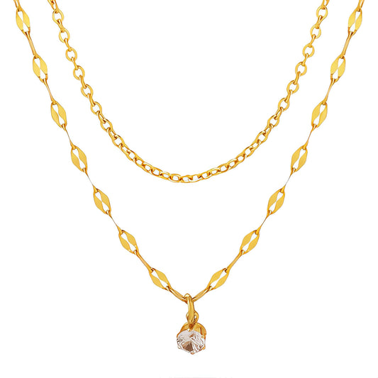 Necklace, 18K Gold Plated Steel