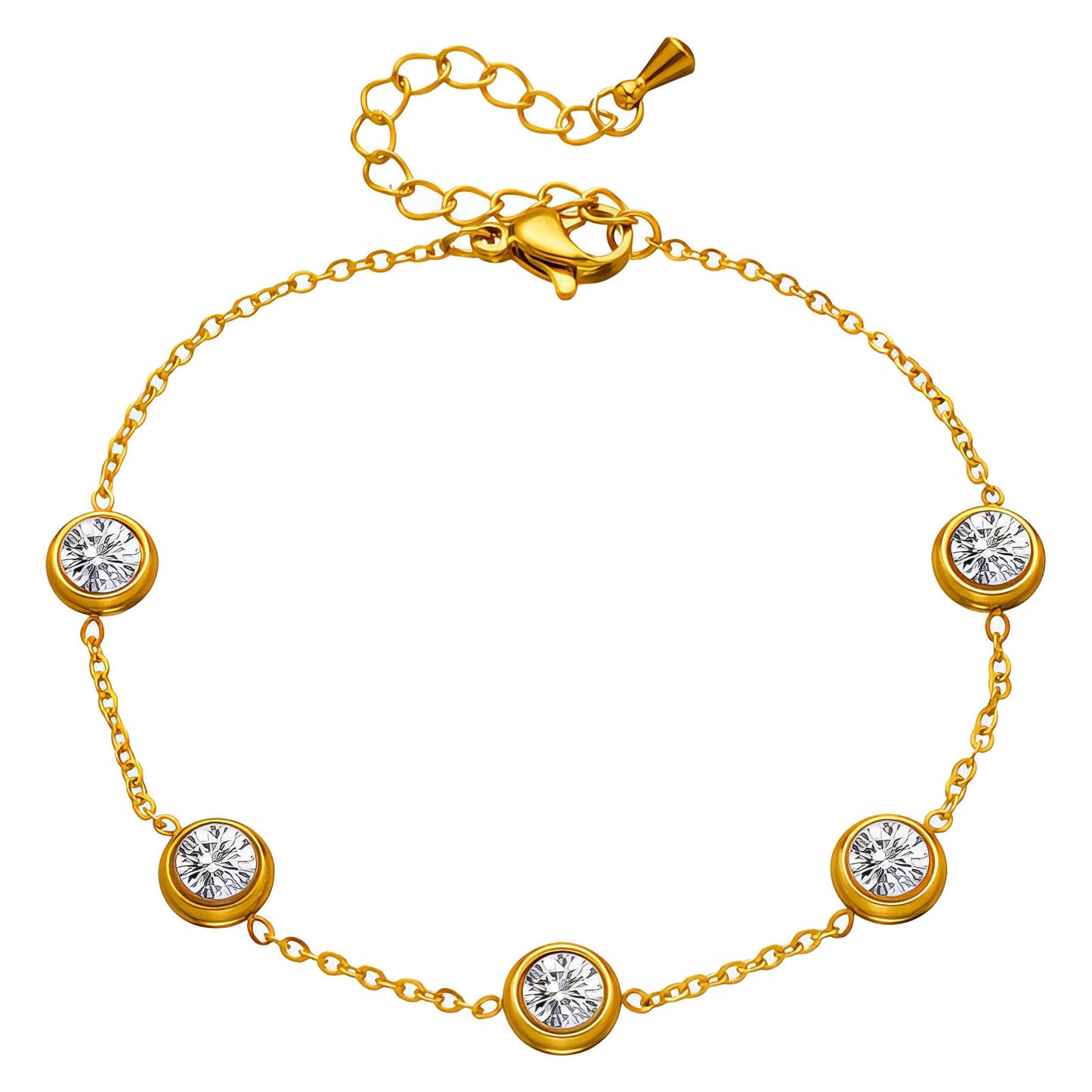 Bracelet, 18K Gold Plated Steel