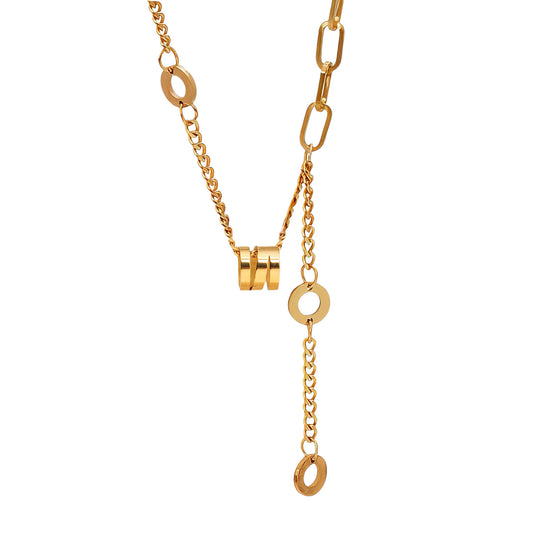 Necklace, 18K Gold Plated Steel