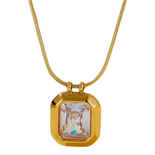 Necklace, 18K Gold Plated Steel