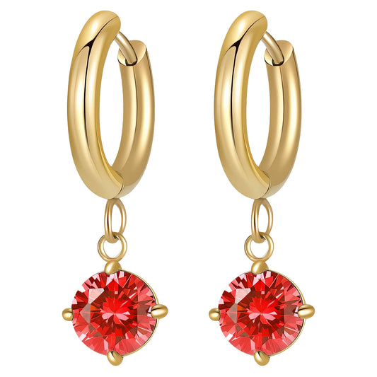 Earrings, 18K Gold Plated Steel