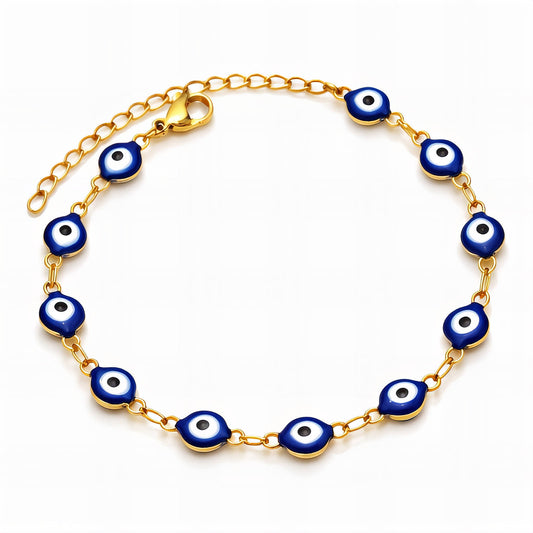 Evil Eye PVD Gold-Plated Steel Bracelet