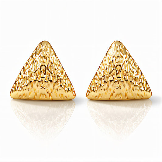 Earrings, 18K Gold Plated Steel