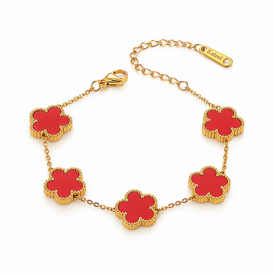 Flower Meadow PVD Gold-Plated Steel Bracelet