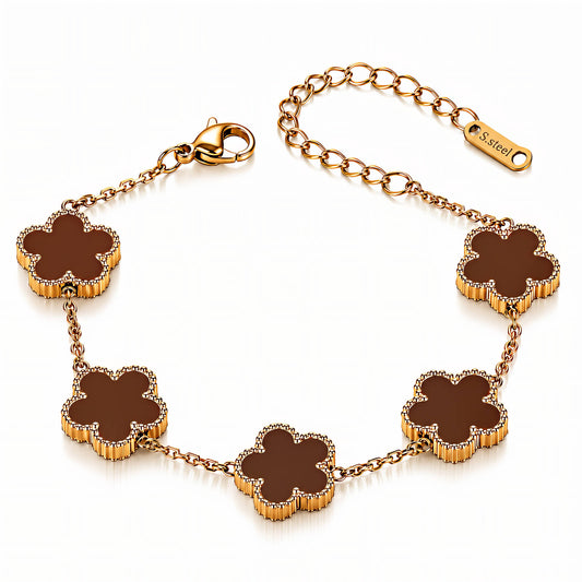 Flower Meadow PVD Gold-Plated Steel Bracelet