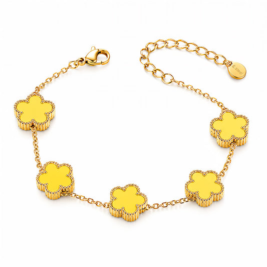 Flower Meadow PVD Gold-Plated Steel Bracelet