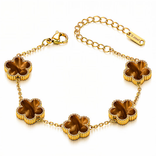 Flower Meadow PVD Gold-Plated Steel Bracelet