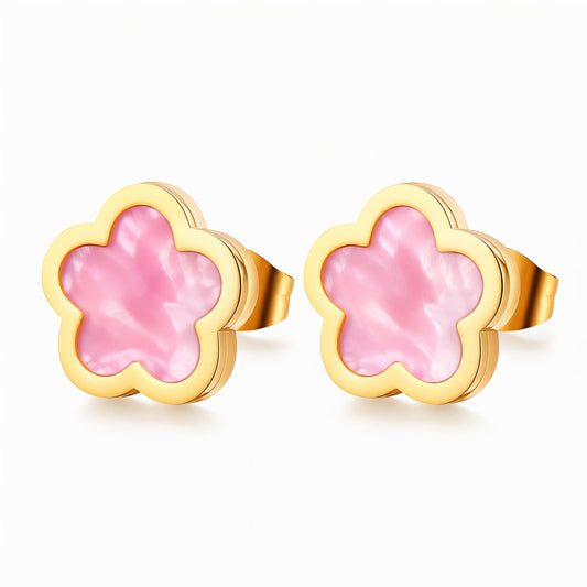 Flowers PVD Gold-Plated Steel Earrings