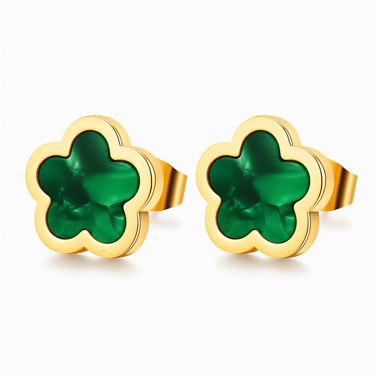 Flowers PVD Gold-Plated Steel Earrings