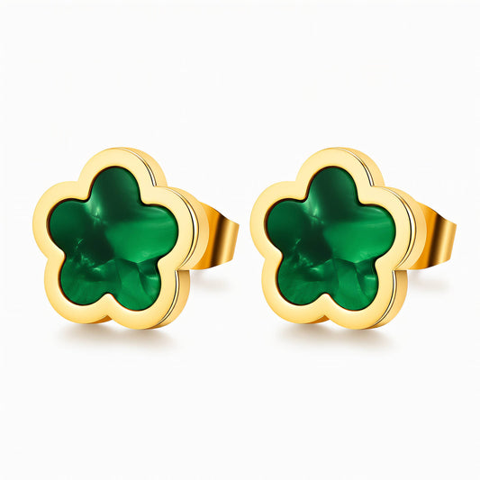 Flowers PVD Gold-Plated Steel Earrings