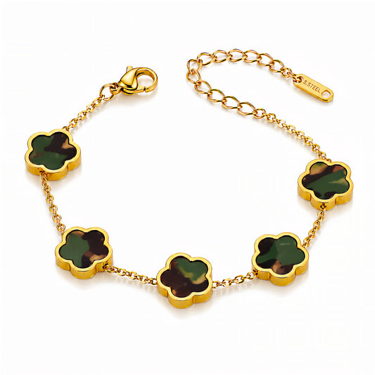 Flower Meadow PVD Gold-Plated Steel Bracelet