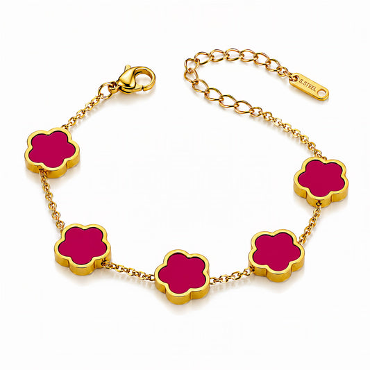 Flower Meadow PVD Gold-Plated Steel Bracelet