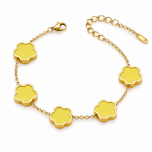 Flower Meadow PVD Gold-Plated Steel Bracelet