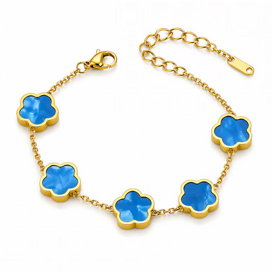 Flower Meadow PVD Gold-Plated Steel Bracelet