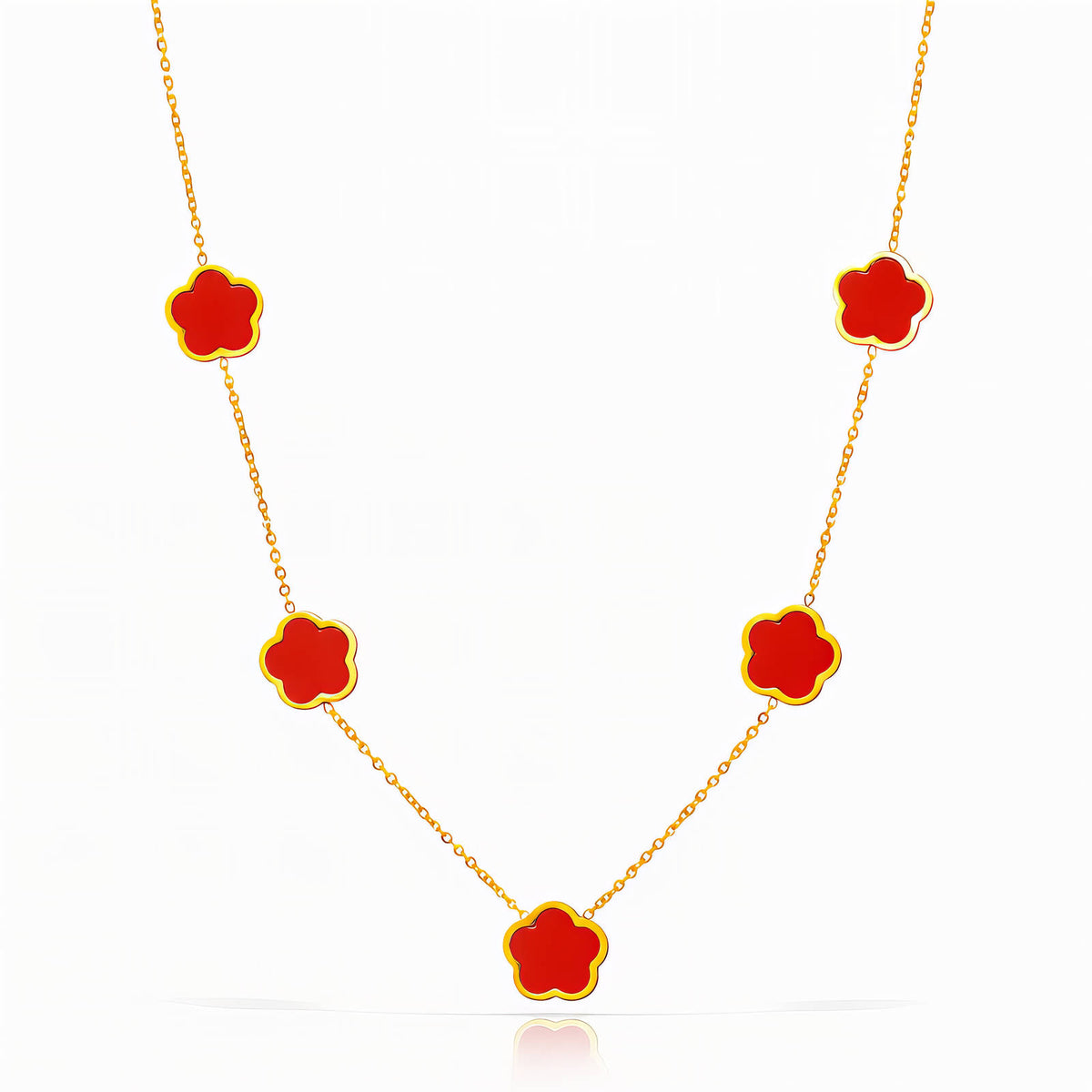 Flower Meadow PVD Gold-Plated Steel Necklace - Bubble Pop