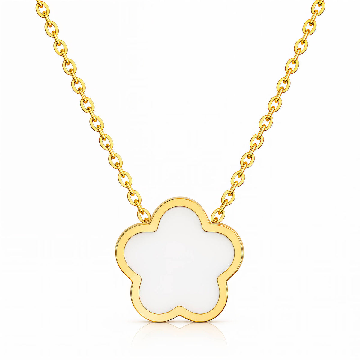 Flower PVD Gold-Plated Steel Necklace