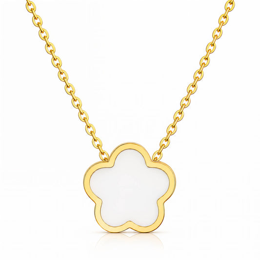 Flower PVD Gold-Plated Steel Necklace