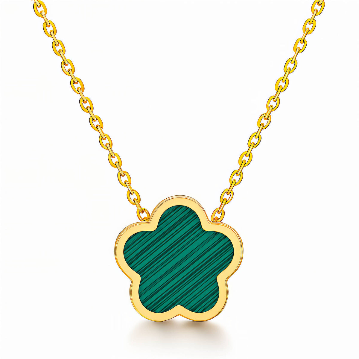 Flower PVD Gold-Plated Steel Necklace