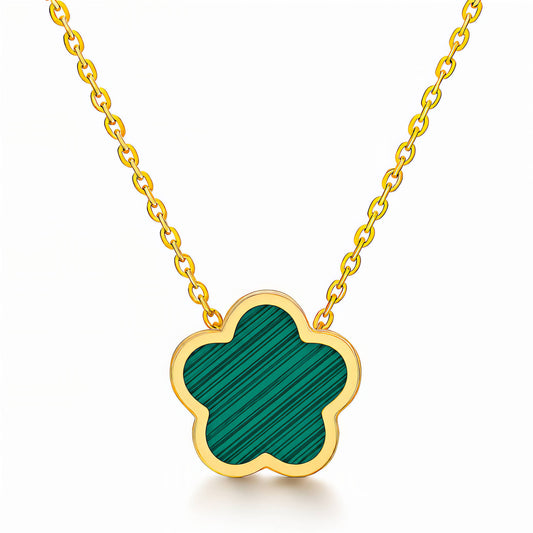 Flower PVD Gold-Plated Steel Necklace