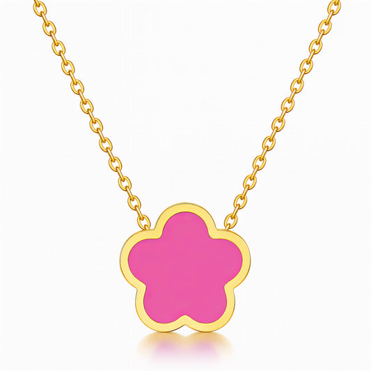 Flower PVD Gold-Plated Steel Necklace