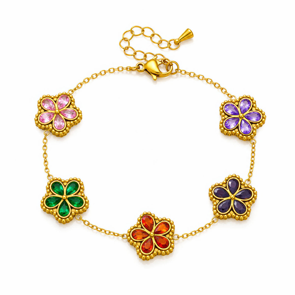 Flower Meadow PVD Gold-Plated Steel Bracelet