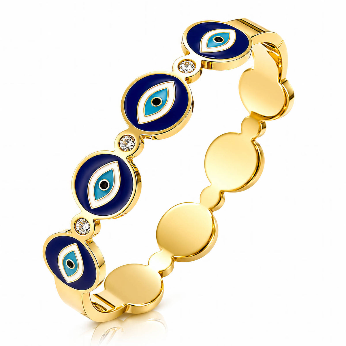 Evil Eyes PVD Gold-Plated Steel Bracelet