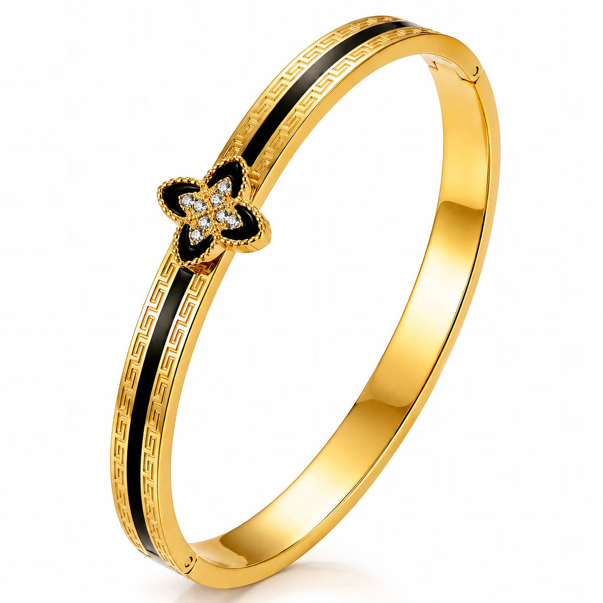 Flower PVD Gold-Plated Steel Bracelet