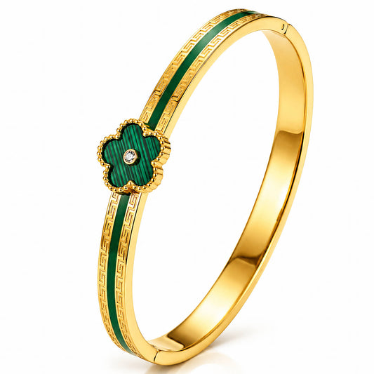 Flower PVD Gold-Plated Steel Bracelet