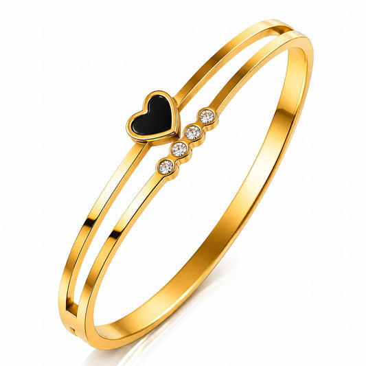 Heart PVD Gold-Plated Stainless Steel Bracelet