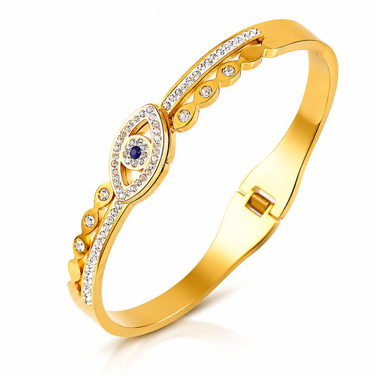 Evil Eye PVD Gold-Plated Steel Bracelet