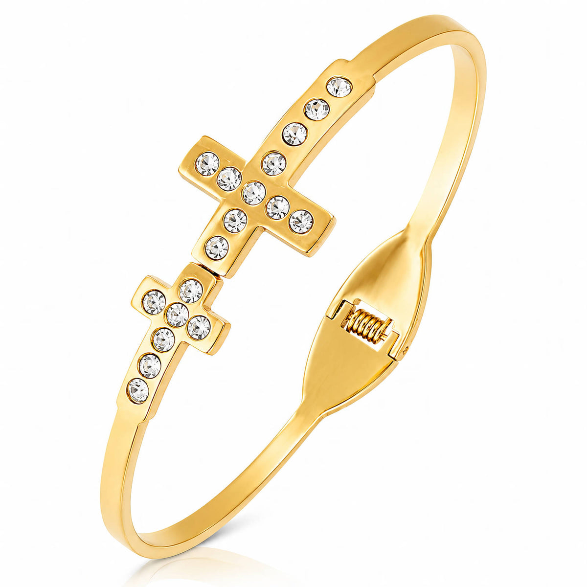 Crosses PVD Gold-Plated Steel Bracelet